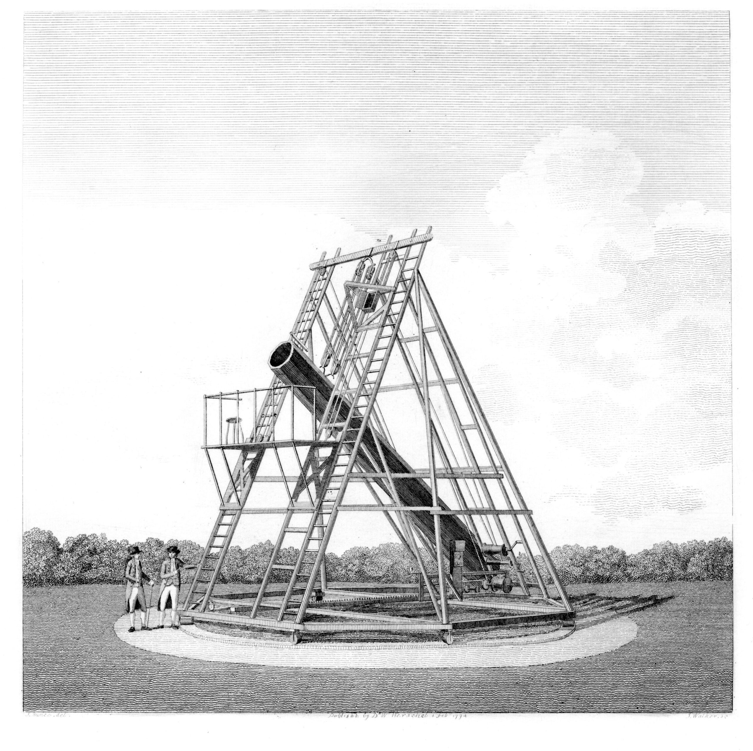 <b>20. Herschel, W., Bunce, J., Walker, J. (1794), il telescopio da 20 piedi di lunghezza focale e 18 pollici di diametro di William Herschel.</b>